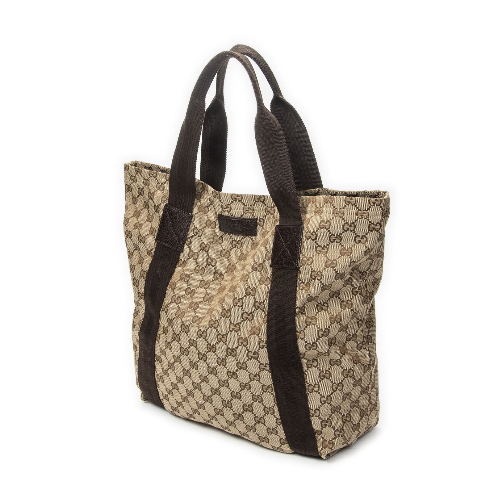 Gucci Open Shopping Tote Beige Brown GG Canvas — view 2