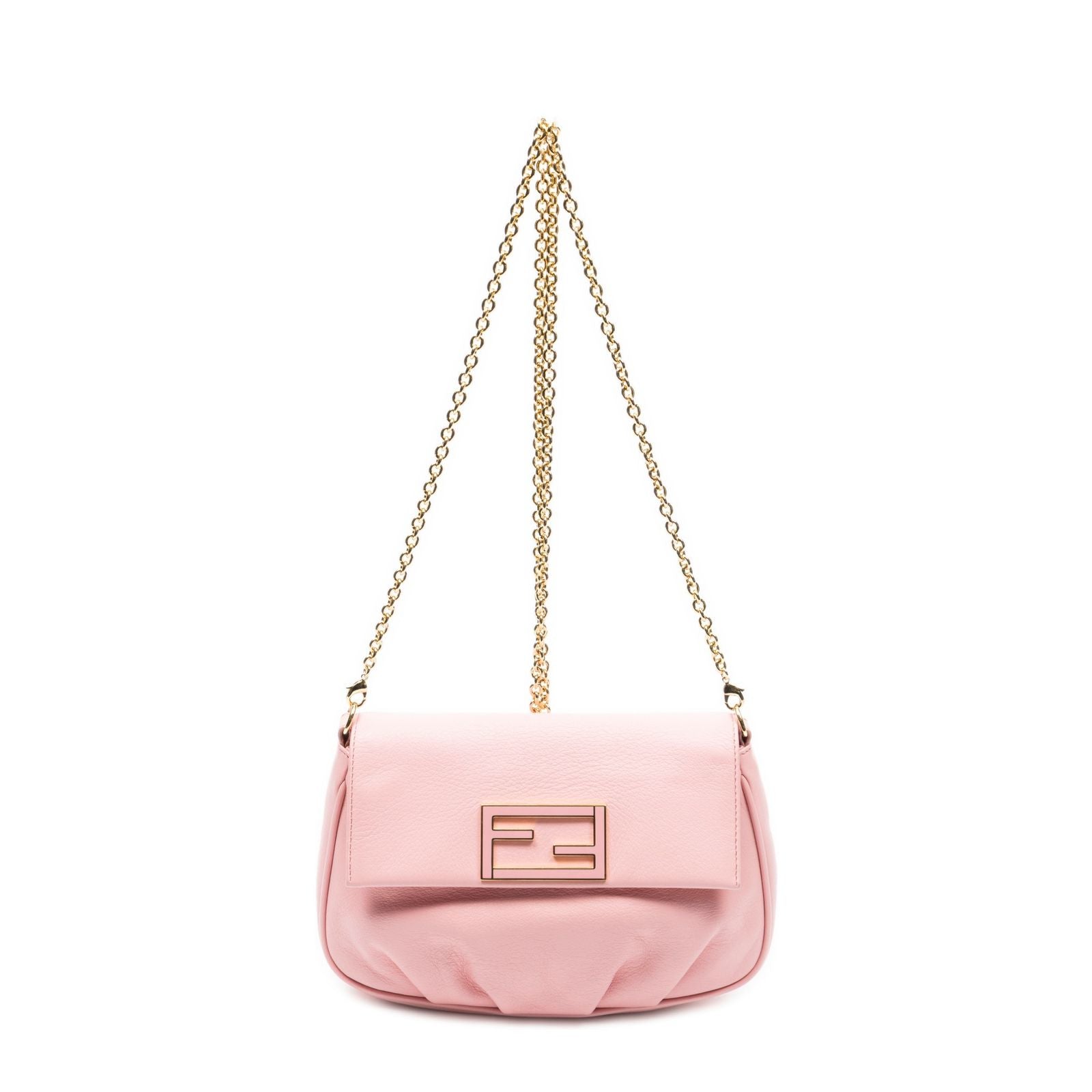 Fendi Star Pochette Crossbody Pink Calfskin Leather