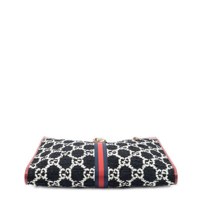 Gucci Rajah Tweed Chain Large Tote Red Black — view 6