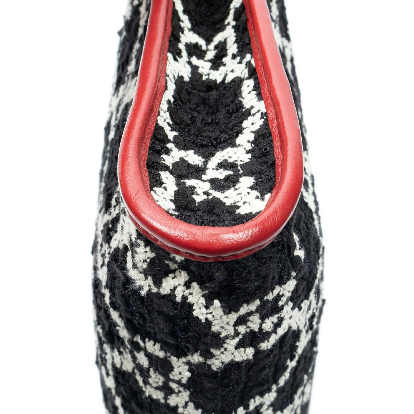Gucci Rajah Tweed Chain Large Tote Red Black — view 8
