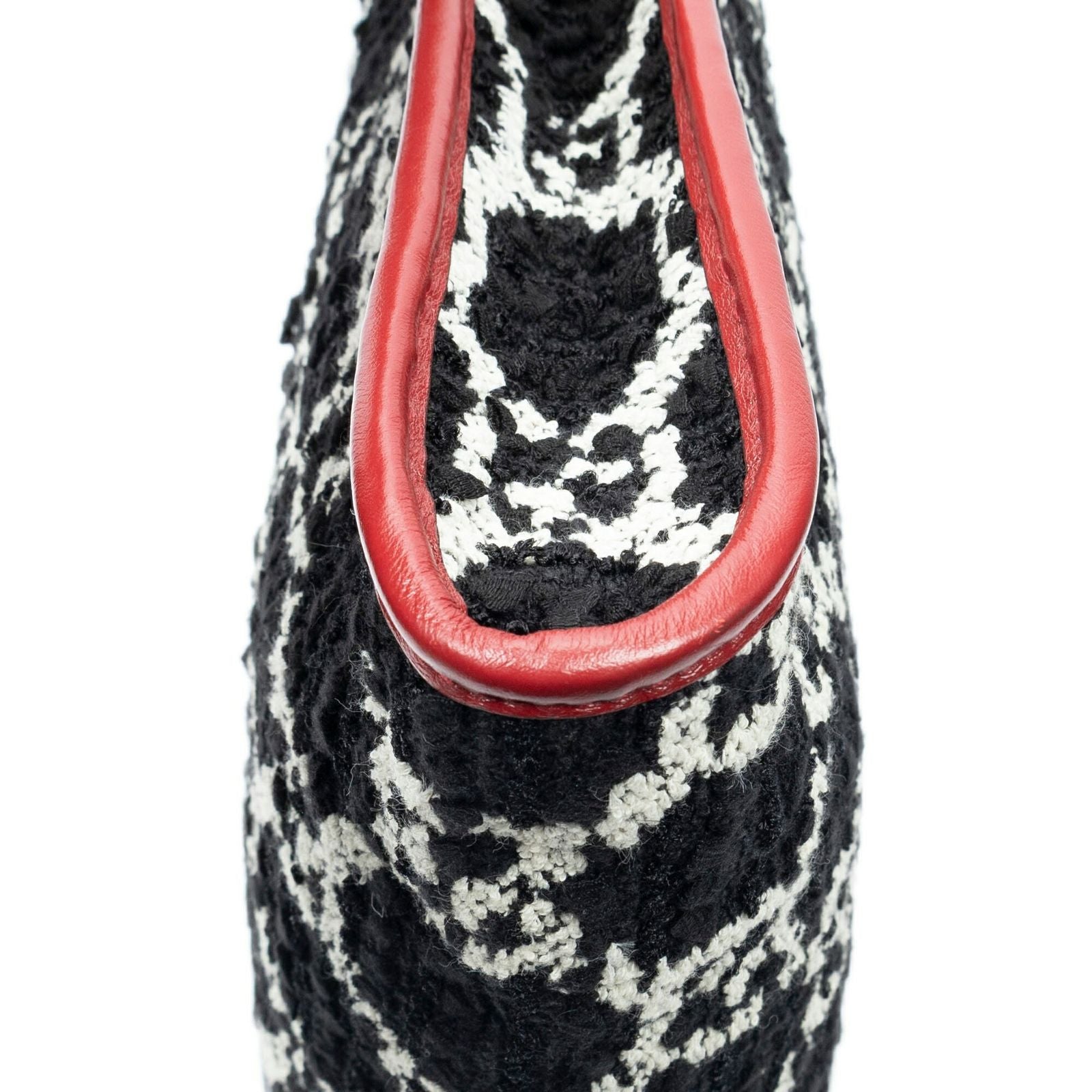 Gucci Rajah Tweed Chain Large Tote Red Black — view 7