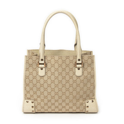 Gucci Scarlet Studs Tote Beige Ivory GG Canvas — view 5
