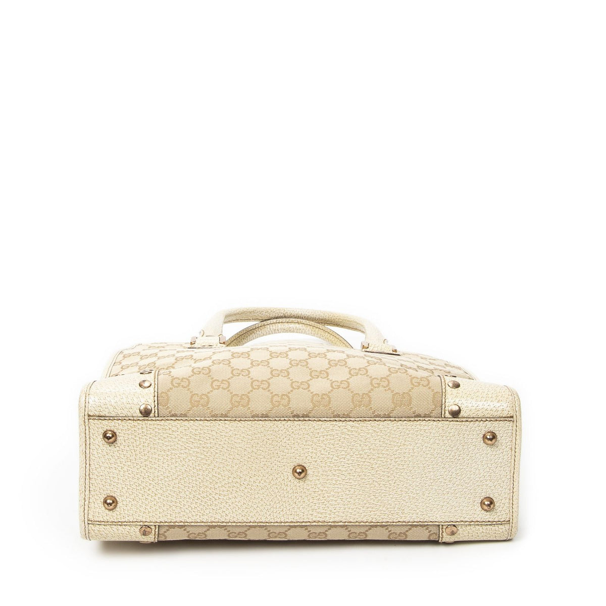 Gucci Scarlet Studs Tote Beige Ivory GG Canvas — view 6