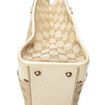 Gucci Scarlet Studs Tote Beige Ivory GG Canvas — view 8