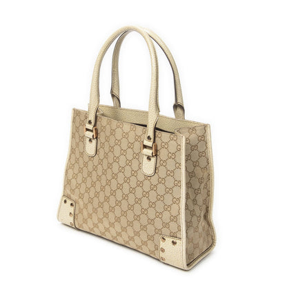 Gucci Scarlet Studs Tote Beige Ivory GG Canvas — view 2
