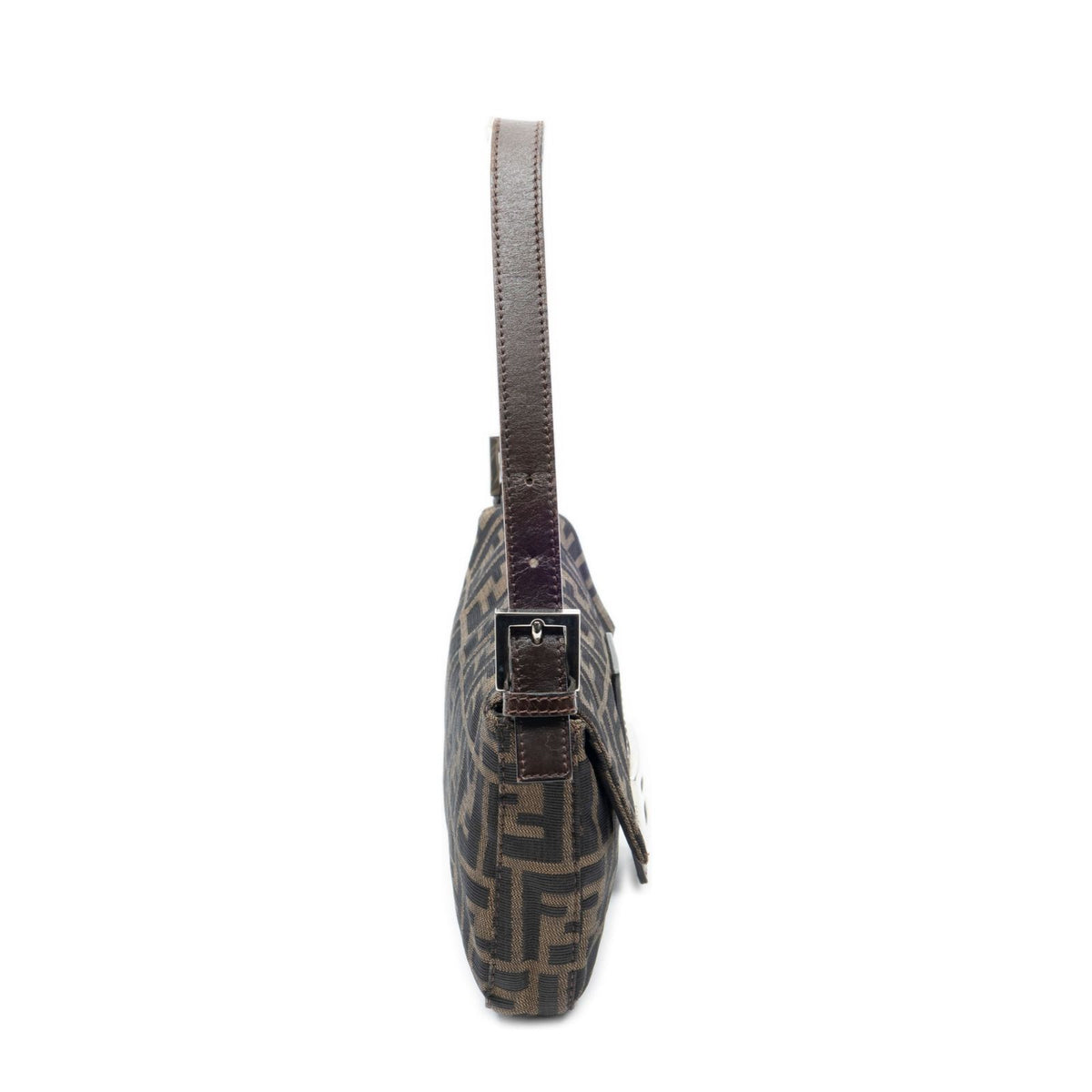 Fendi Baguette Brown Black Zucca Canvas Shoulder Bag — view 4