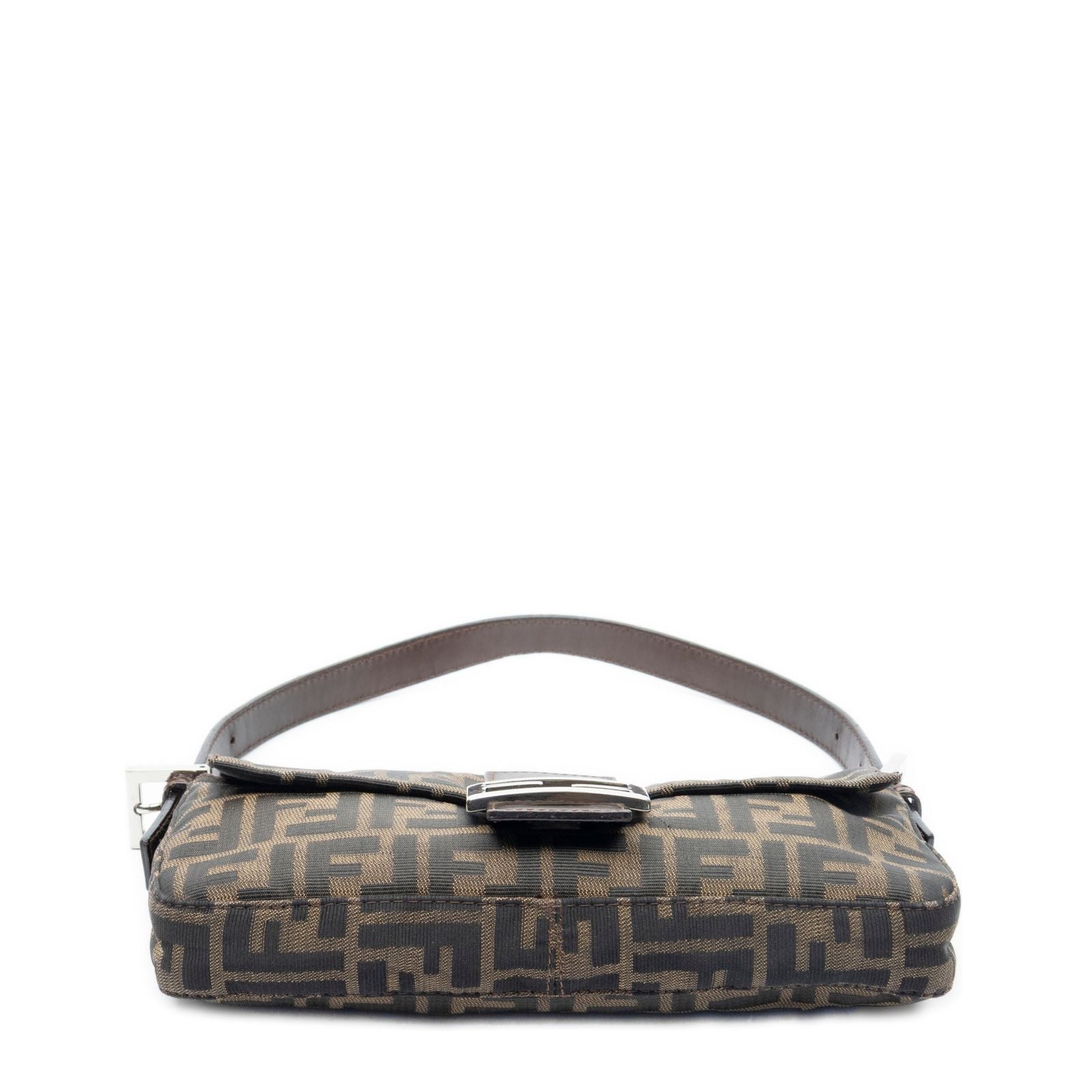 Fendi Baguette Brown Black Zucca Canvas Shoulder Bag — view 6