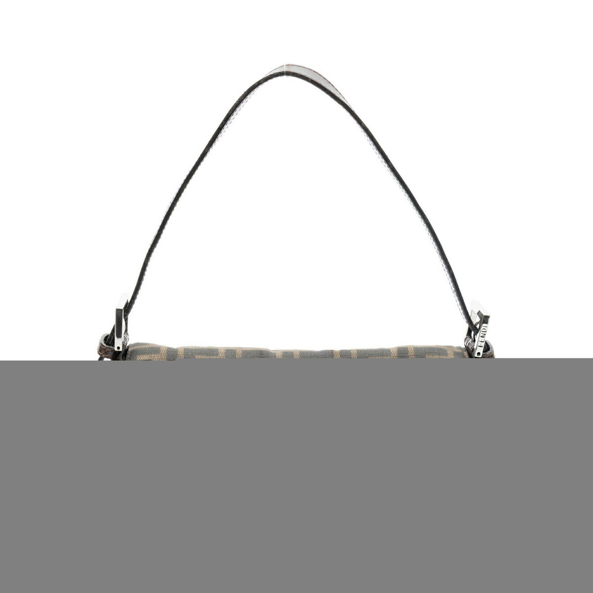 Fendi Baguette Brown Black Zucca Canvas Shoulder Bag