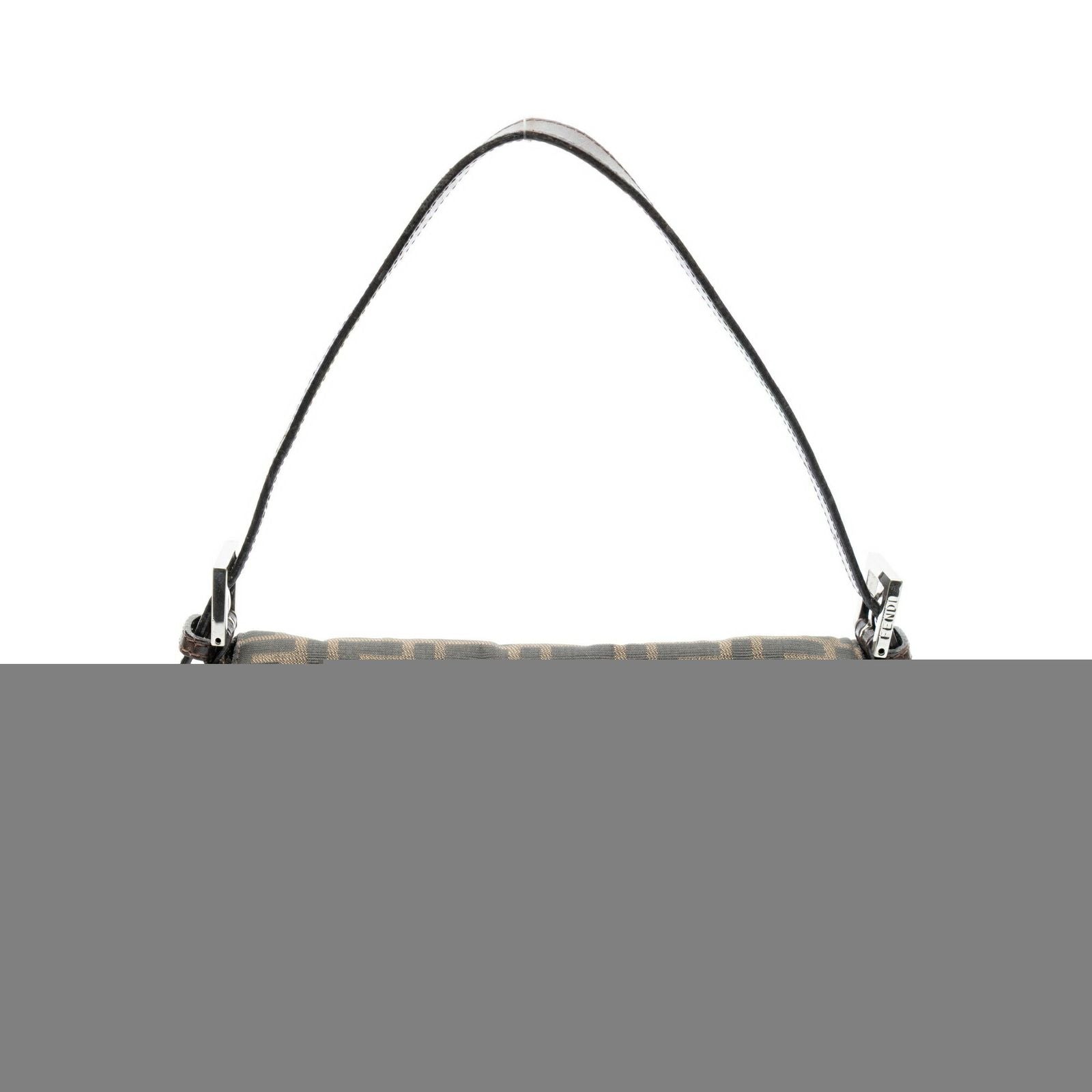 Fendi Baguette Brown Black Zucca Canvas Shoulder Bag