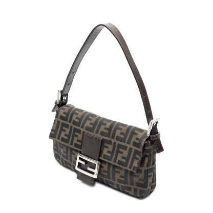 Fendi Baguette Brown Black Zucca Canvas Shoulder Bag — view 2