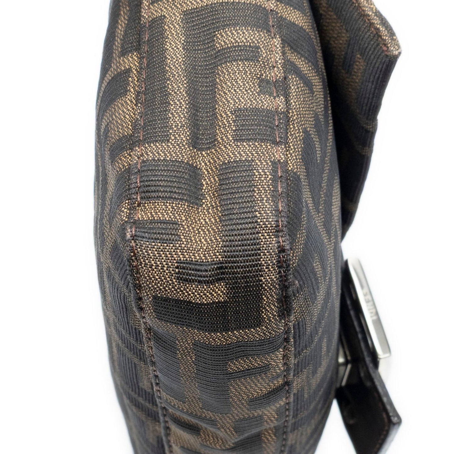 Fendi Baguette Brown Black Zucca Canvas Shoulder Bag — view 8