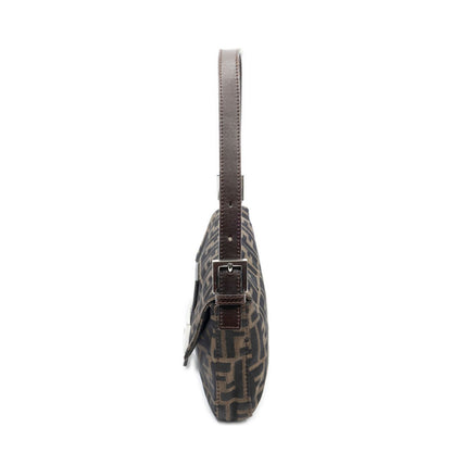 Fendi Baguette Brown Black Zucca Canvas Shoulder Bag — view 3