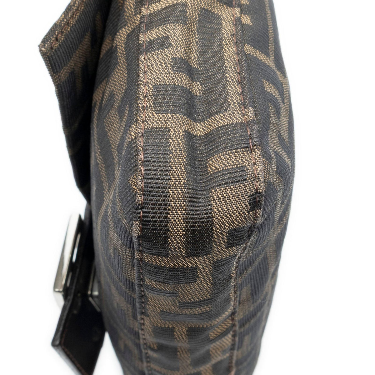 Fendi Baguette Brown Black Zucca Canvas Shoulder Bag — view 7