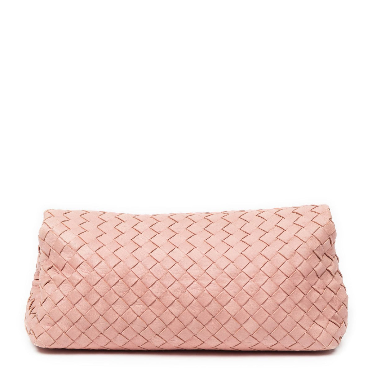 Bottega Veneta Small Flap Clutch Pink Intrecciato Leather — view 5
