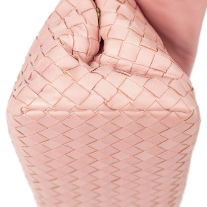Bottega Veneta Small Flap Clutch Pink Intrecciato Leather — view 8
