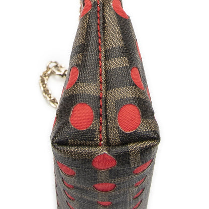 Fendi Cutout Pouch Red Brown Star Perforation Zucca Canvas — view 7