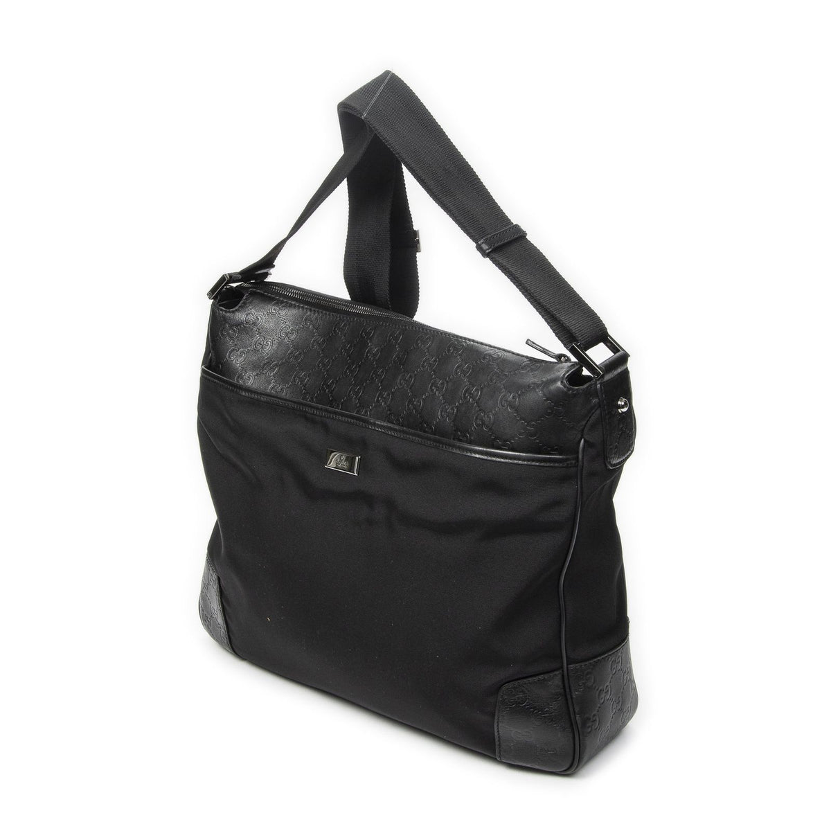 Gucci Large Front Pocket Messenger Black Nylon Canvas — view 2