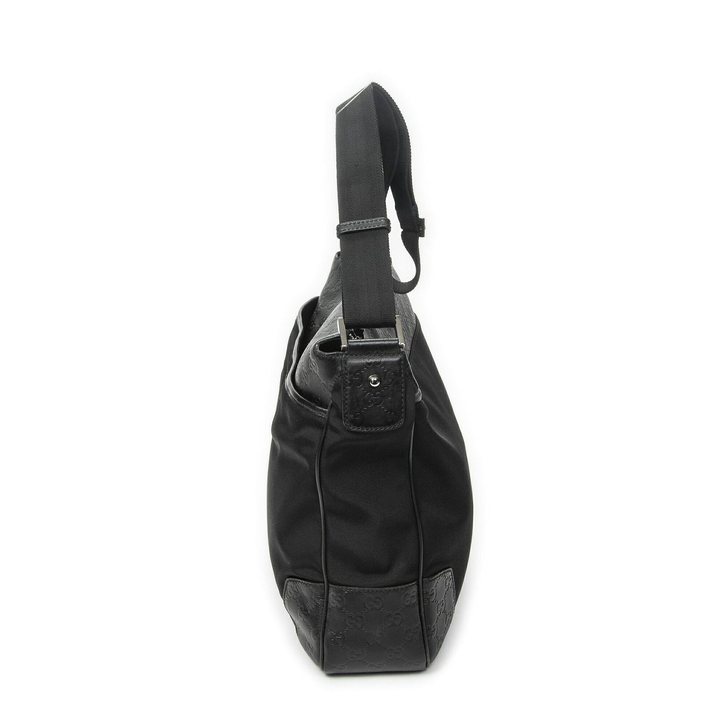 Gucci Large Front Pocket Messenger Black Nylon Canvas — view 3