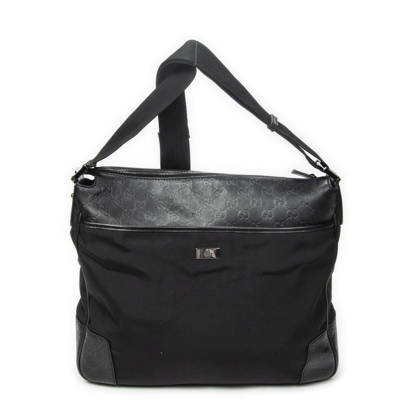 Gucci Large Front Pocket Messenger Black Nylon Canvas