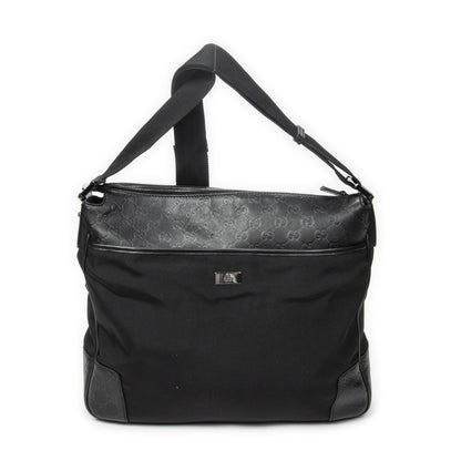 Gucci Large Front Pocket Messenger Black Nylon Canvas