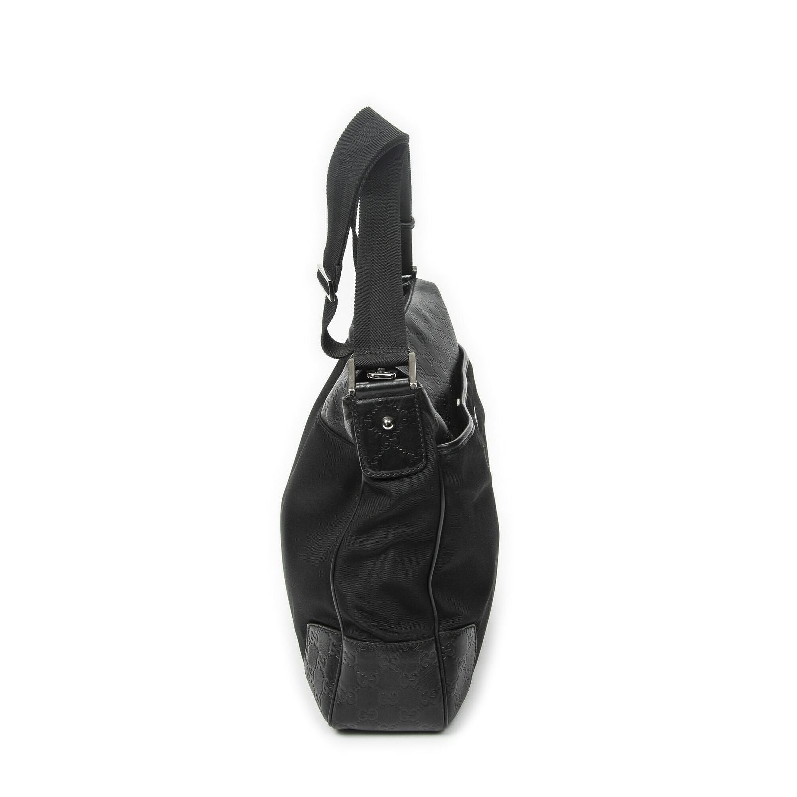Gucci Large Front Pocket Messenger Black Nylon Canvas — view 4