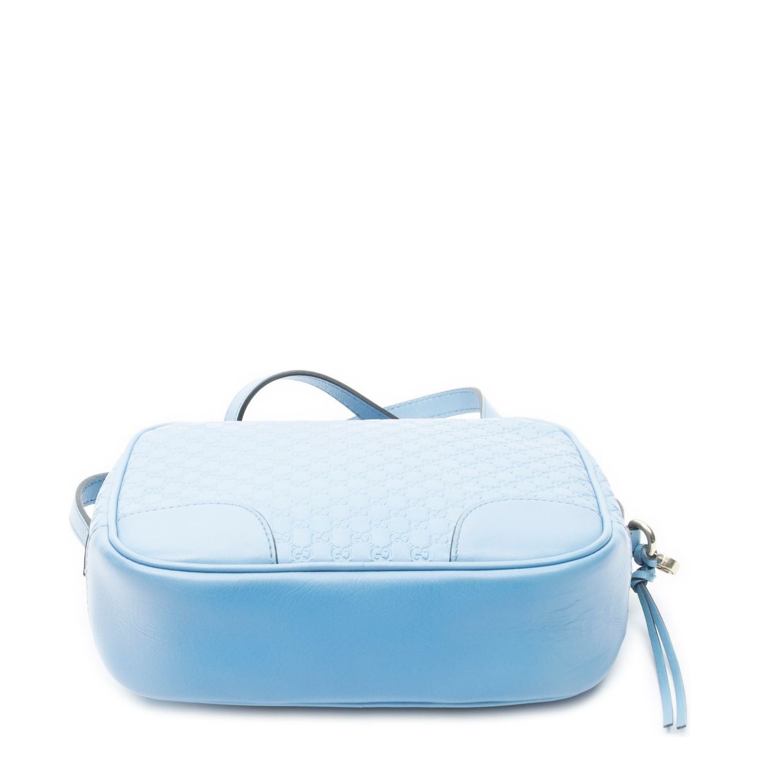 Gucci Bree Cross Belt Bag Blue Micro Guccissima Leather — view 6