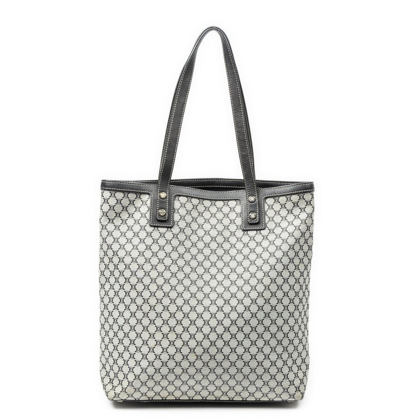 Celine Vertical Tote Black Gray Macadam Canvas