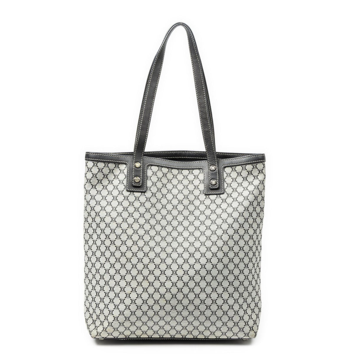 Celine Vertical Tote Black Gray Macadam Canvas