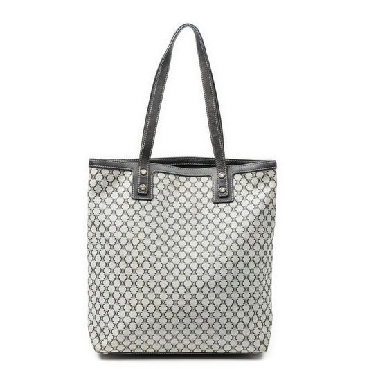 Celine Vertical Tote Black Gray Macadam Canvas
