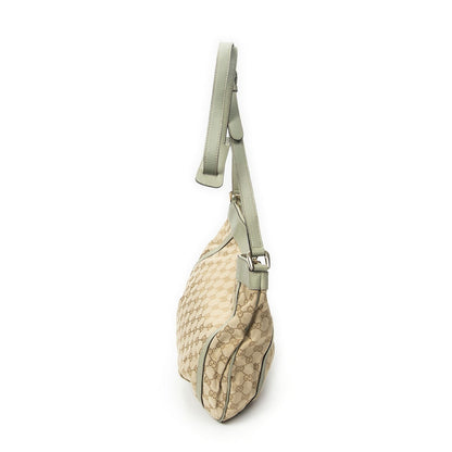Gucci Large Shape D-ring Abbey Messenger Beige Light Green GG Canvas — view 4