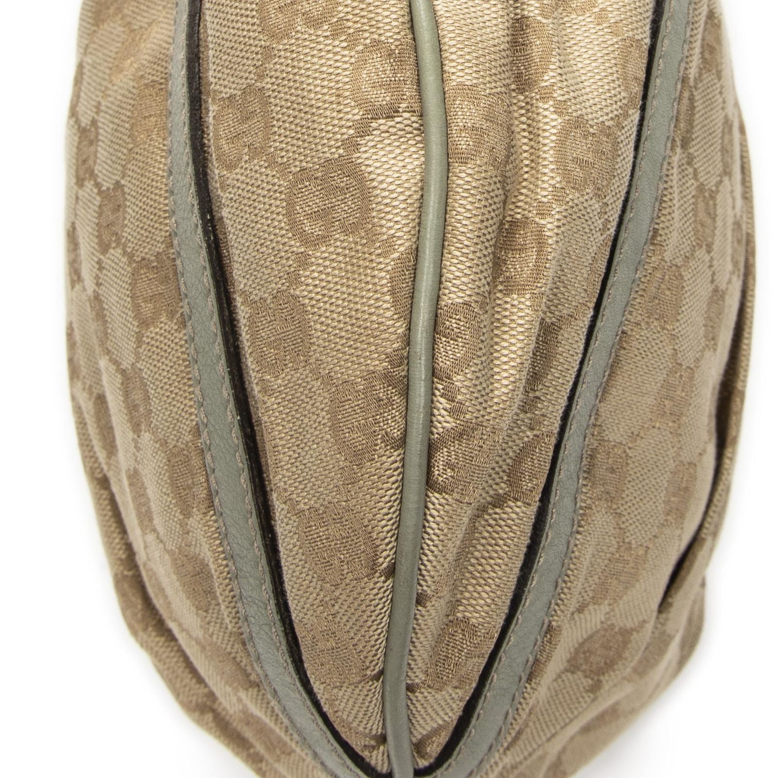 Gucci Large Shape D-ring Abbey Messenger Beige Light Green GG Canvas — view 8