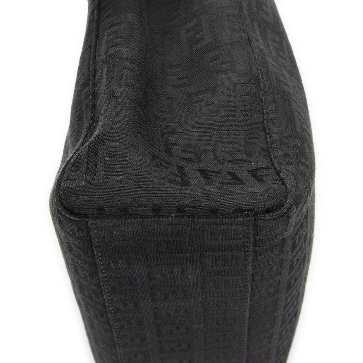 Fendi Small Square Open Tote Black Zucchino Canvas — view 7