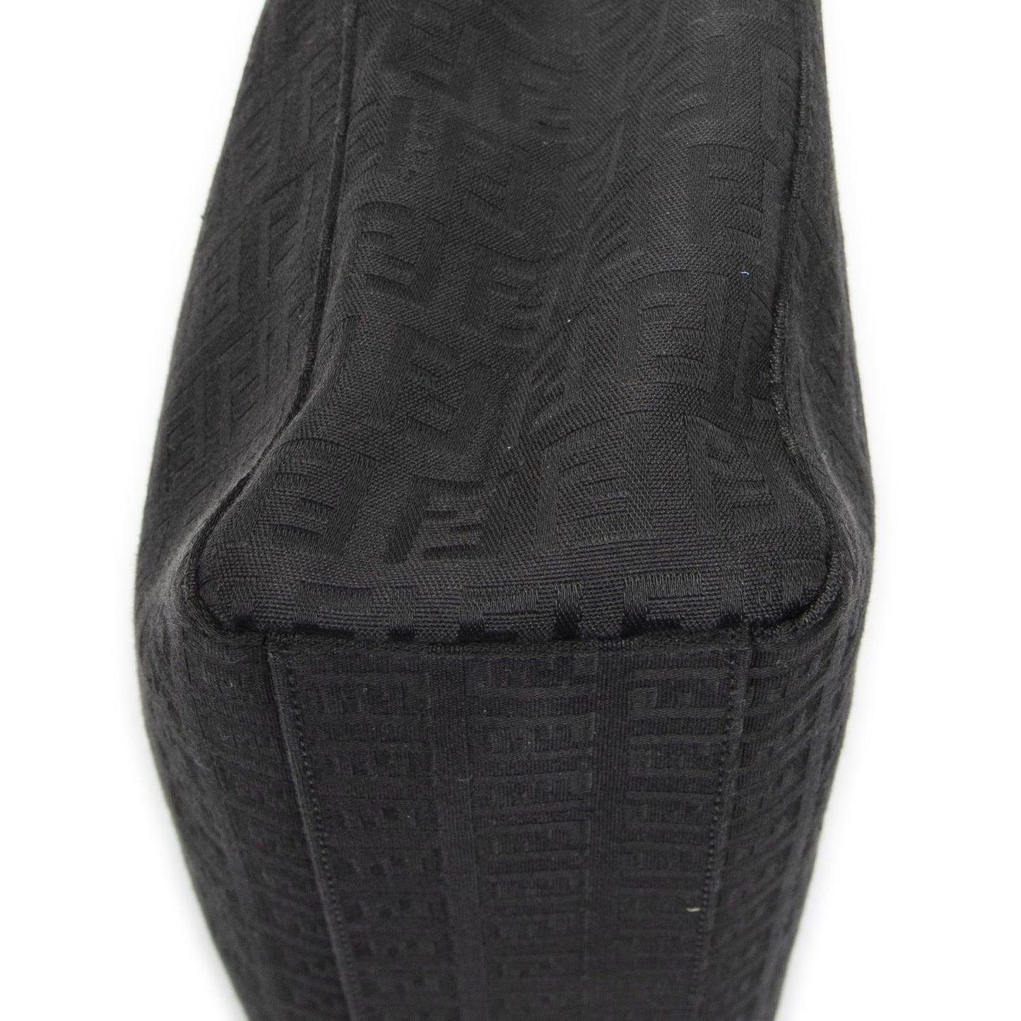 Fendi Small Square Open Tote Black Zucchino Canvas — view 8