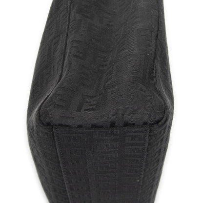 Fendi Small Square Open Tote Black Zucchino Canvas — view 8