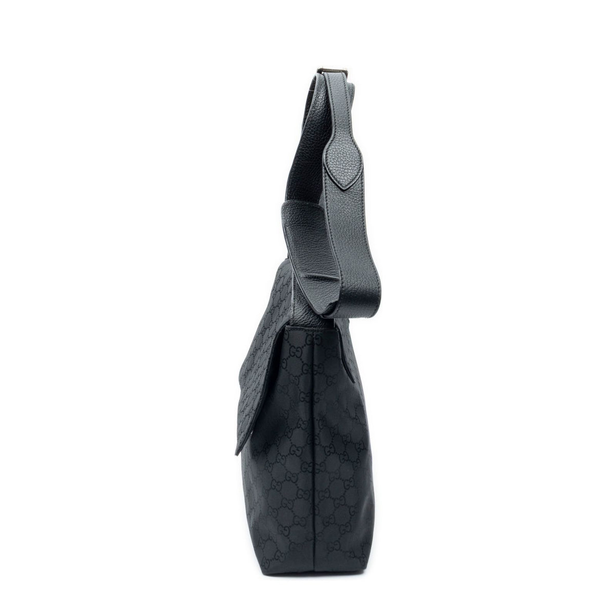 Gucci g Square Flap Bag Messenger Black Nylon Canvas — view 3