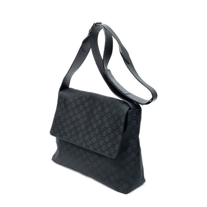 Gucci g Square Flap Bag Messenger Black Nylon Canvas — view 2