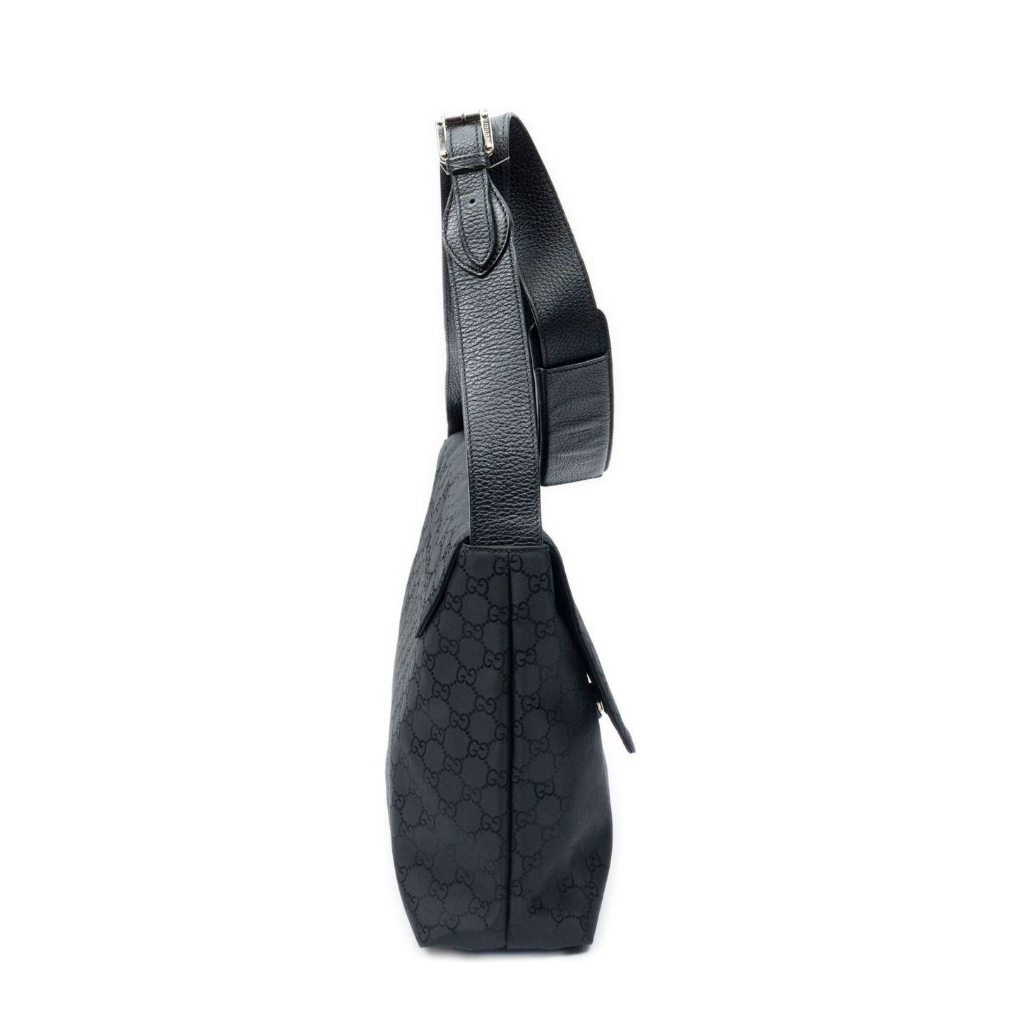 Gucci g Square Flap Bag Messenger Black Nylon Canvas — view 4