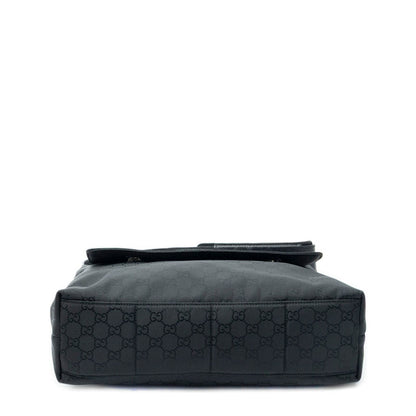 Gucci g Square Flap Bag Messenger Black Nylon Canvas — view 6