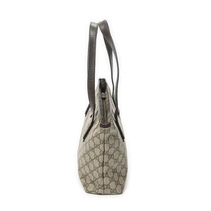Gucci Zip Shopping Tote Beige Dark Brown Supreme Canvas — view 3