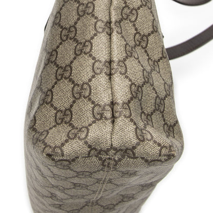 Gucci Zip Shopping Tote Beige Dark Brown Supreme Canvas — view 7