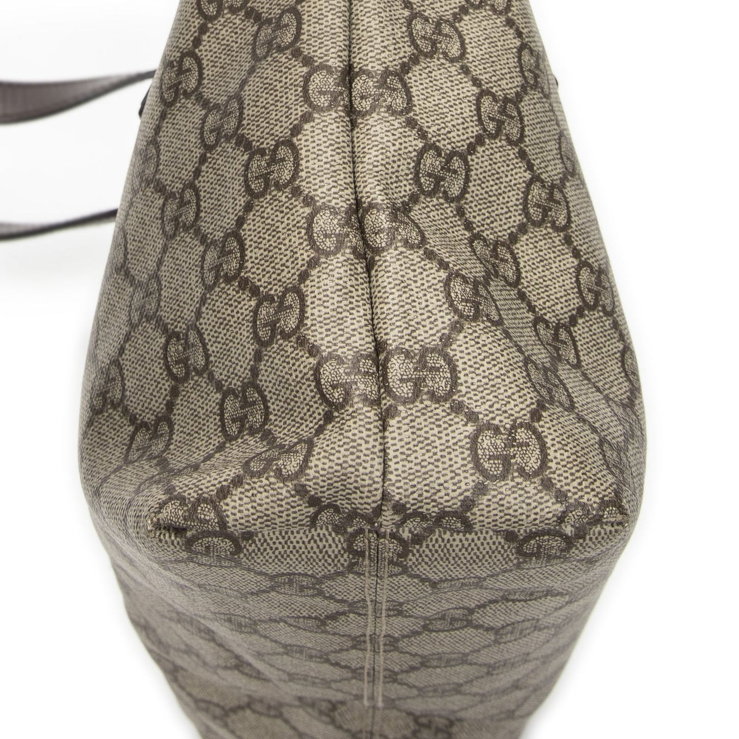 Gucci Zip Shopping Tote Beige Dark Brown Supreme Canvas — view 8