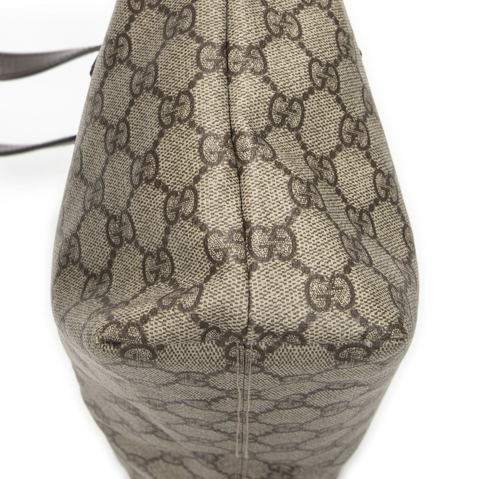 Gucci Zip Shopping Tote Beige Dark Brown Supreme Canvas — view 8