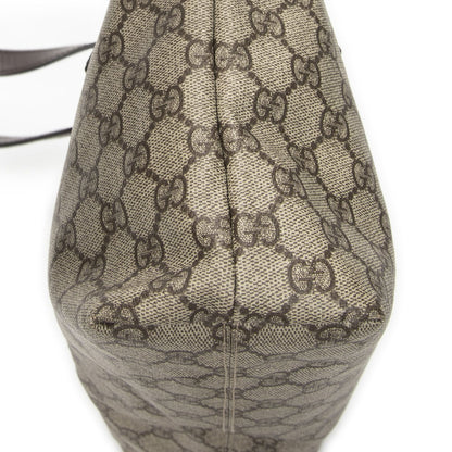 Gucci Zip Shopping Tote Beige Dark Brown Supreme Canvas — view 8