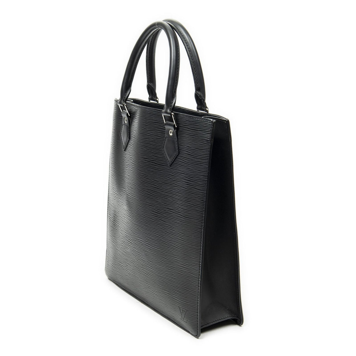 Louis Vuitton Sac Plat Black Epi Handbag — view 2
