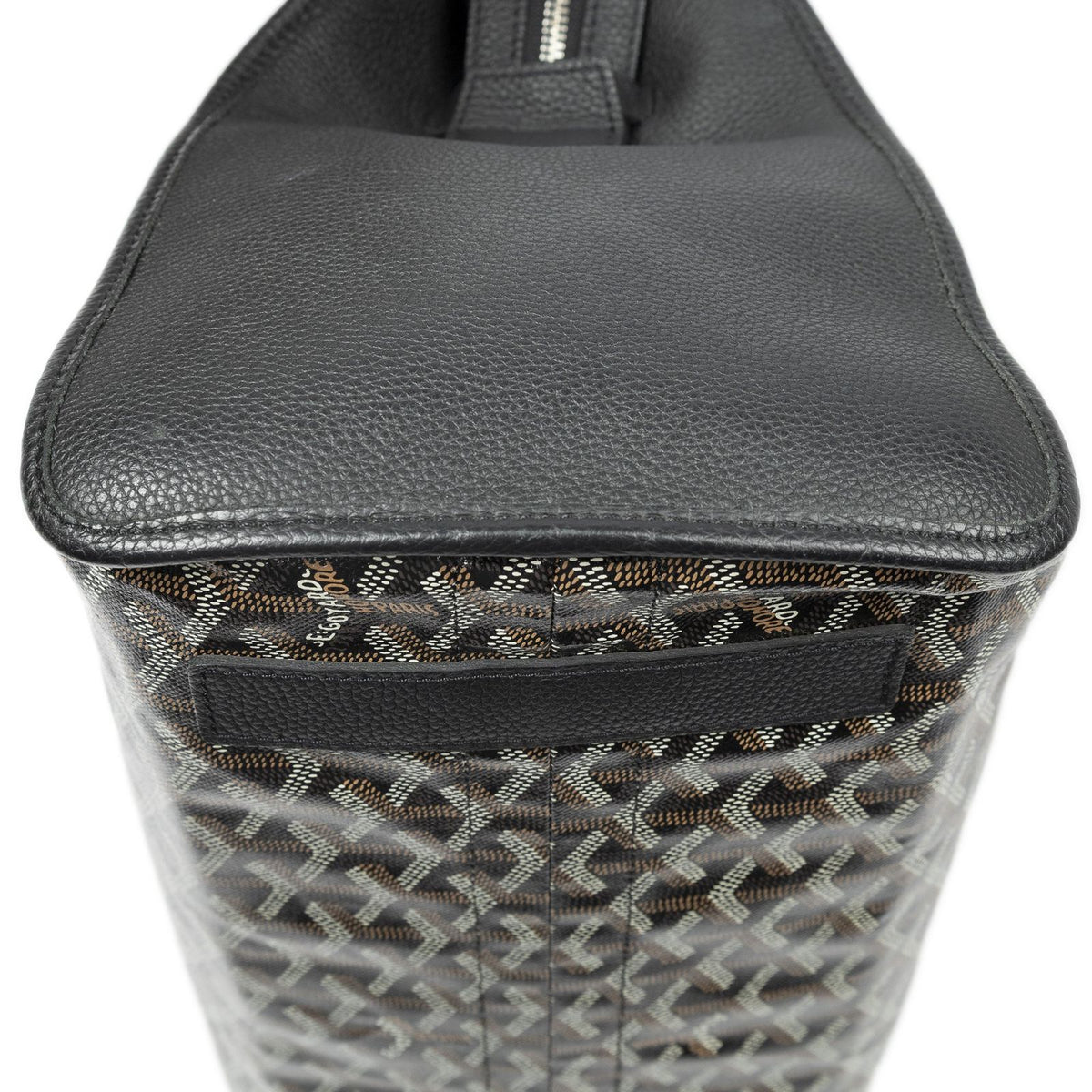 Goyard Hardy Black Brown Goyardine Canvas Shoulder Bag — view 7