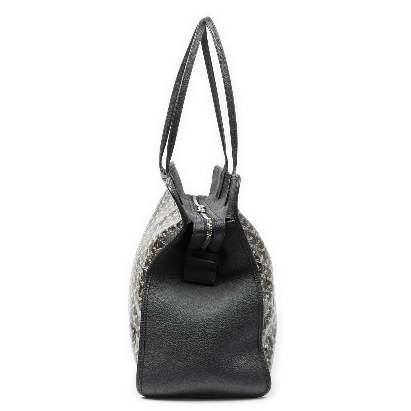Goyard Hardy Black Brown Goyardine Canvas Shoulder Bag — view 3