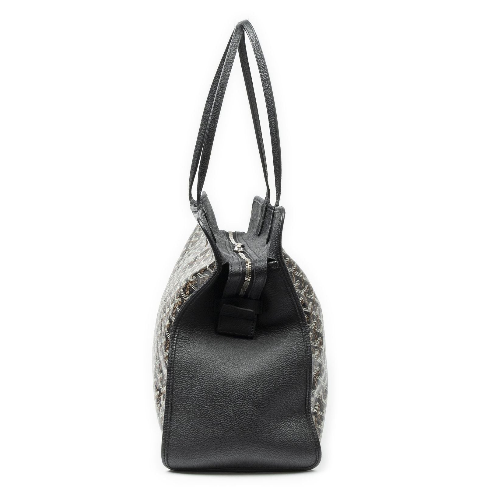 Goyard Hardy Black Brown Goyardine Canvas Shoulder Bag — view 3