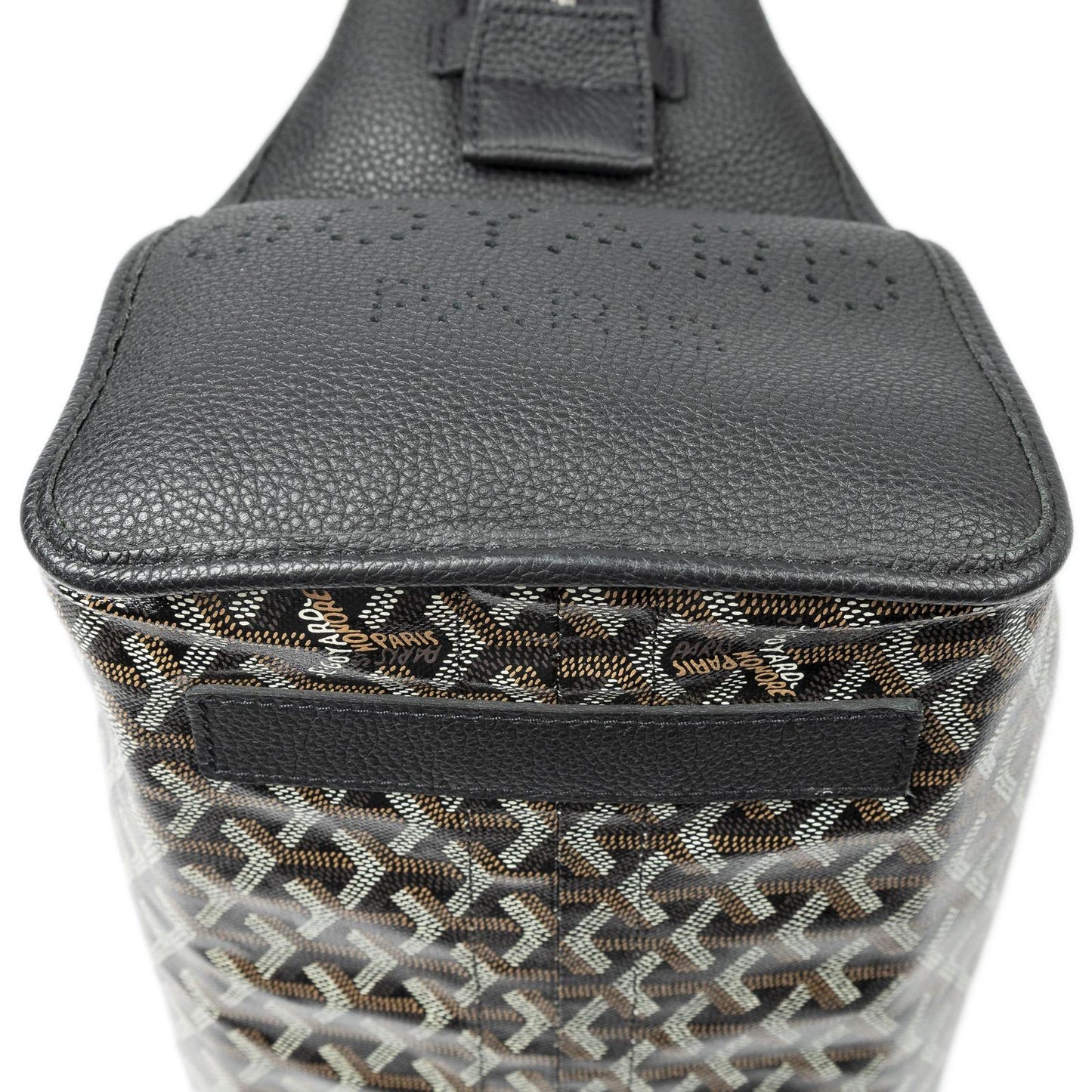 Goyard Hardy Black Brown Goyardine Canvas Shoulder Bag — view 8