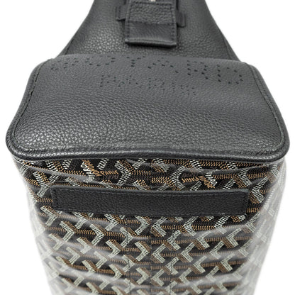 Goyard Hardy Black Brown Goyardine Canvas Shoulder Bag — view 8
