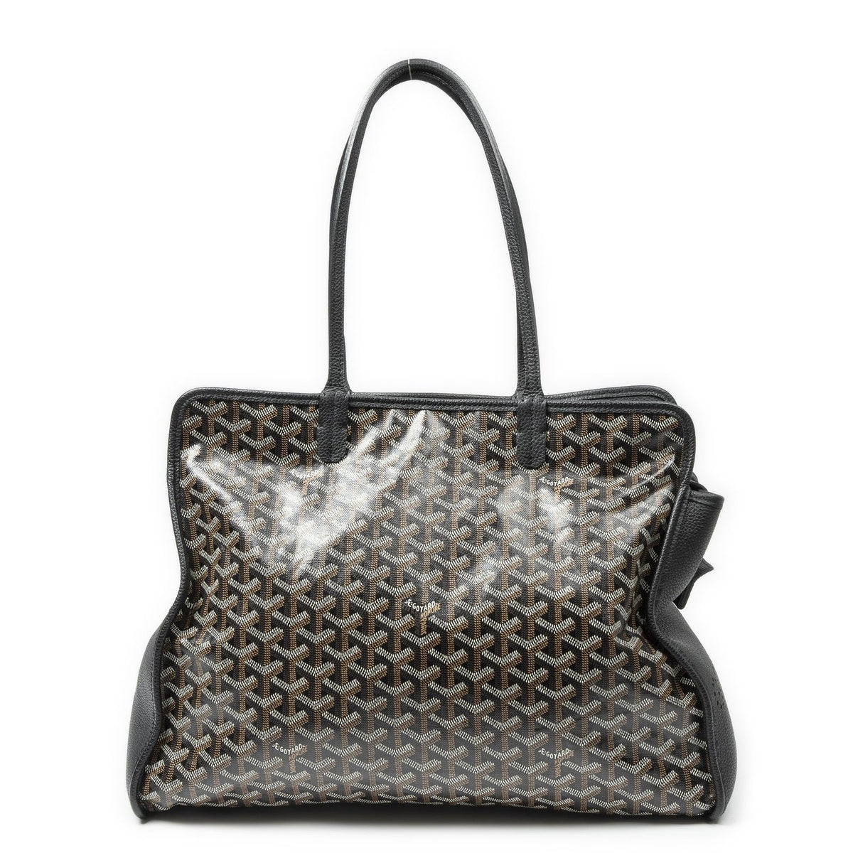 Goyard Hardy Black Brown Goyardine Canvas Shoulder Bag — view 5